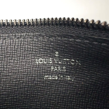 Louis Vuitton Monogram Eclipse Taiga Coin Card Holder Black Wallet Silver — view 5