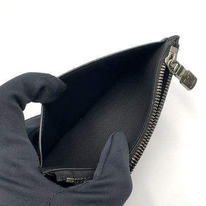 Louis Vuitton Monogram Eclipse Taiga Coin Card Holder Black Wallet Silver — view 4