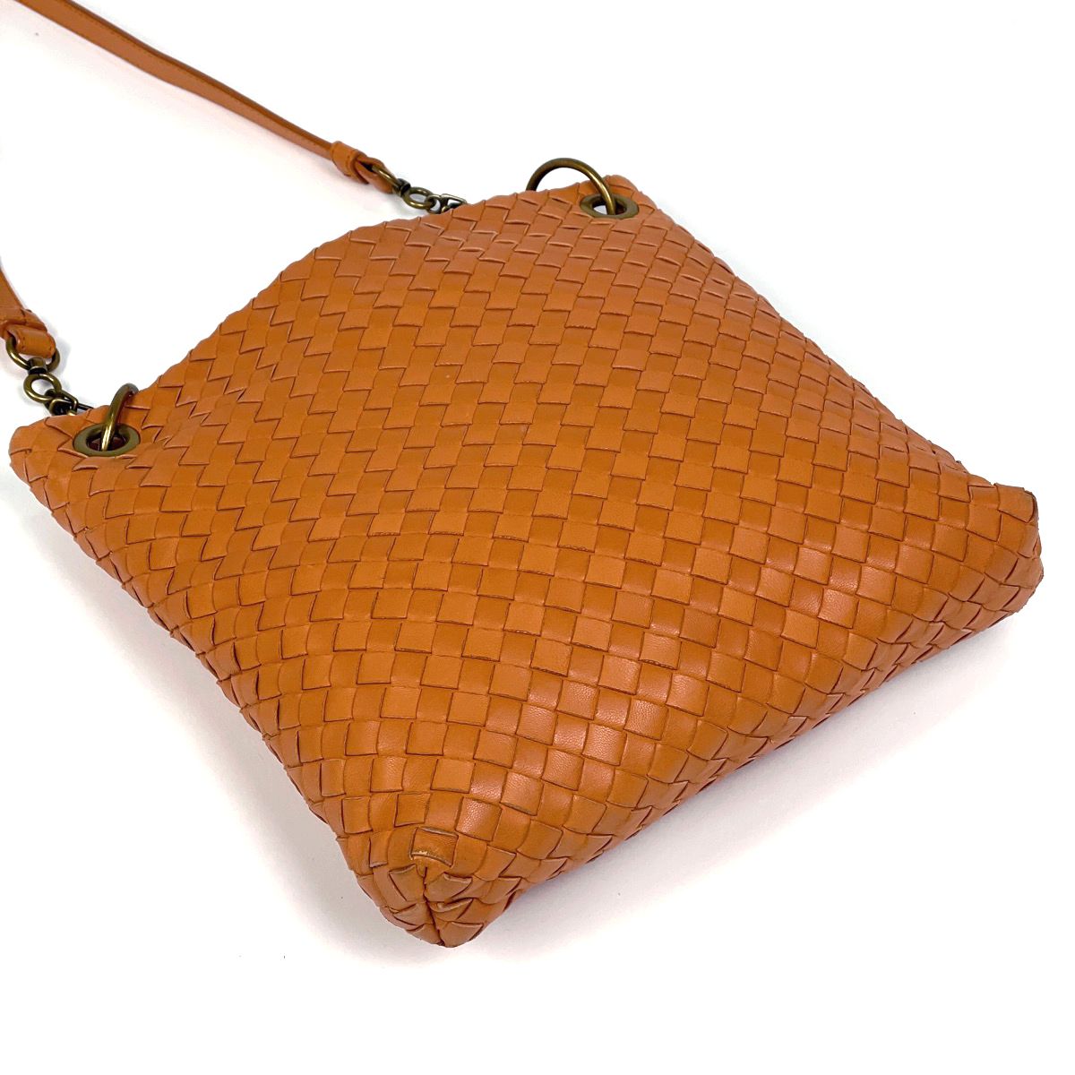 Bottega Veneta Intrecciato Shoulder Bag Leather Orange — view 2