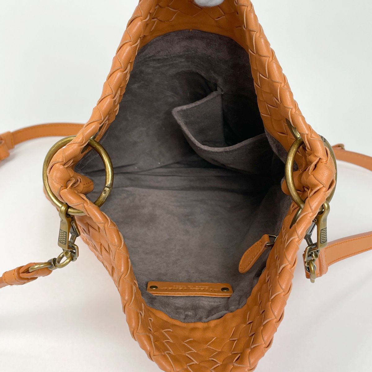 Bottega Veneta Intrecciato Shoulder Bag Leather Orange — view 8