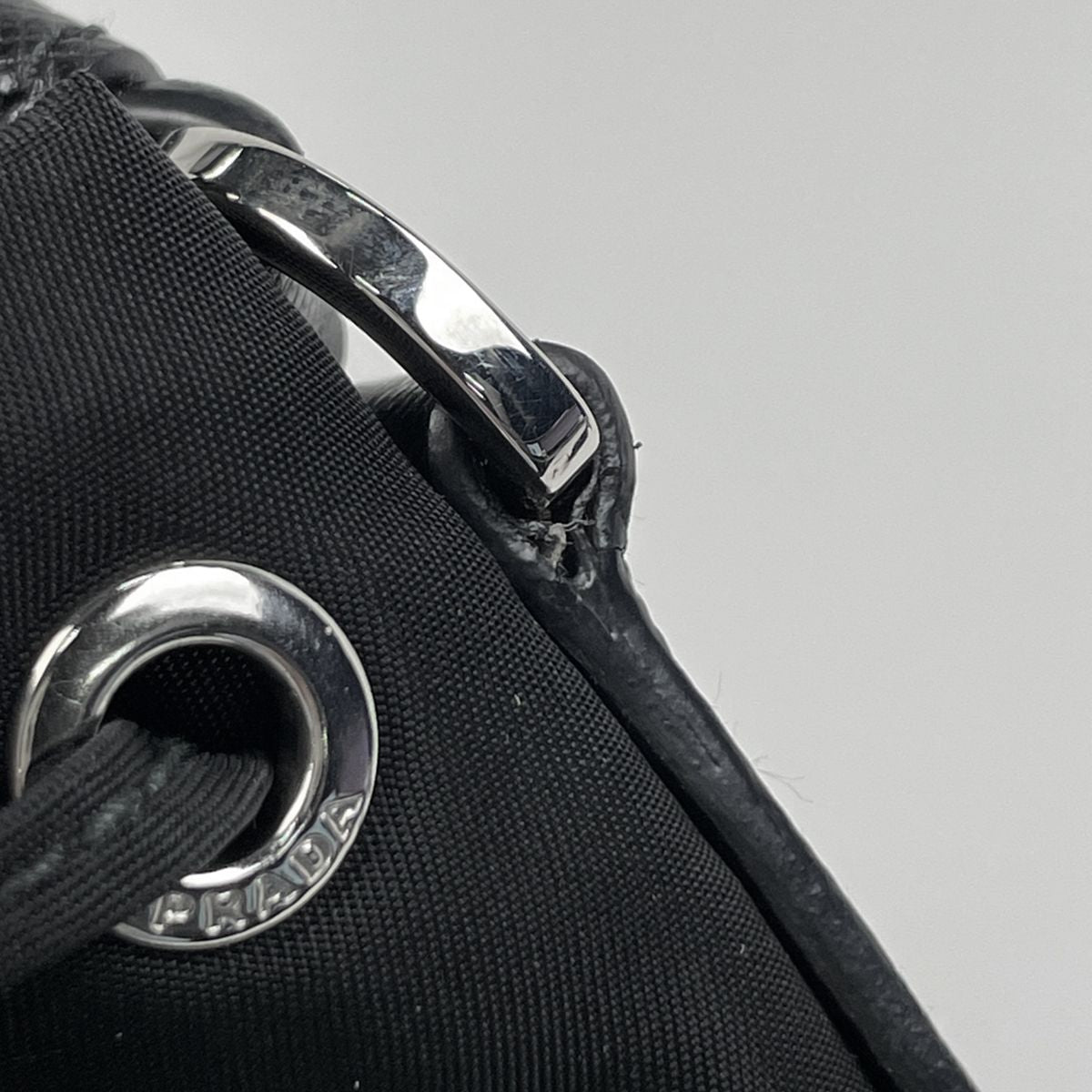 Prada Handbag Robo Patch 2-Way Drawstring Nylon Nero — view 4
