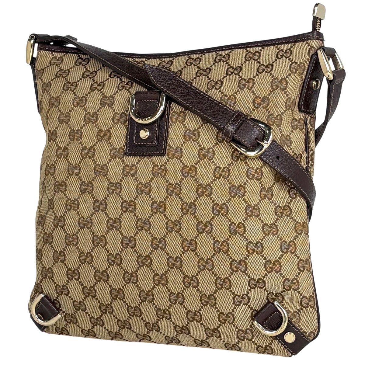 Gucci GG Pattern Shoulder Bag Canvas Brown