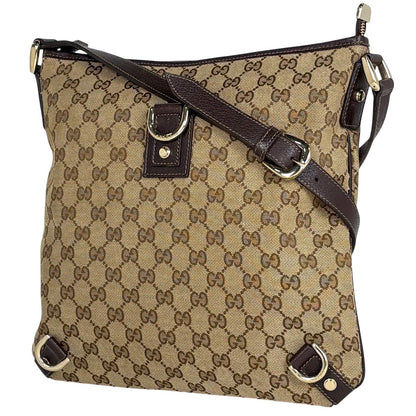 Gucci GG Pattern Shoulder Bag Canvas Brown