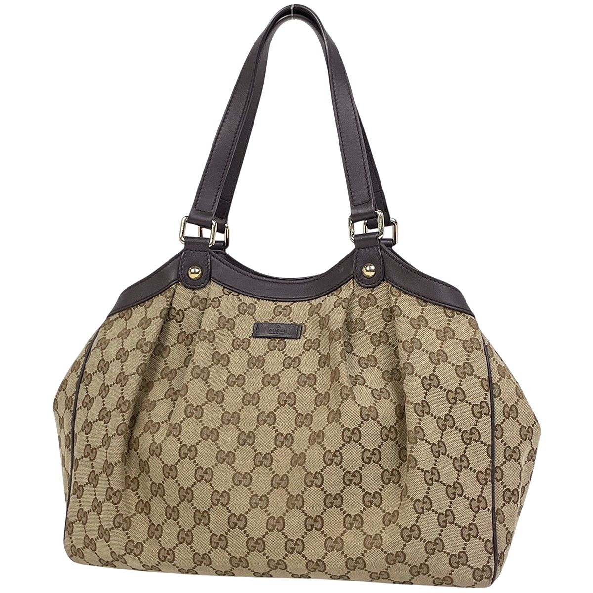 Gucci GG Pattern Tote Canvas Brown