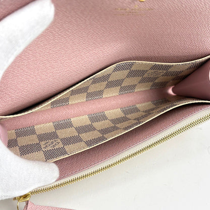 Louis Vuitton Portefeuille Emily Wallet Damier Azur White Rose Ballerine — view 6