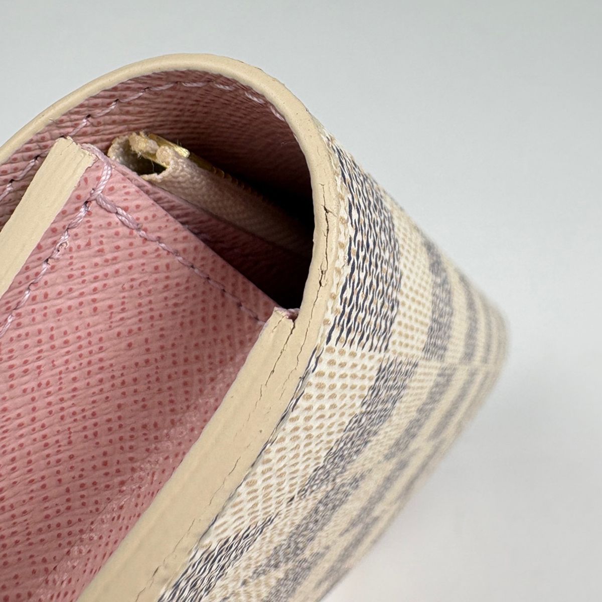 Louis Vuitton Portefeuille Emily Wallet Damier Azur White Rose Ballerine — view 4