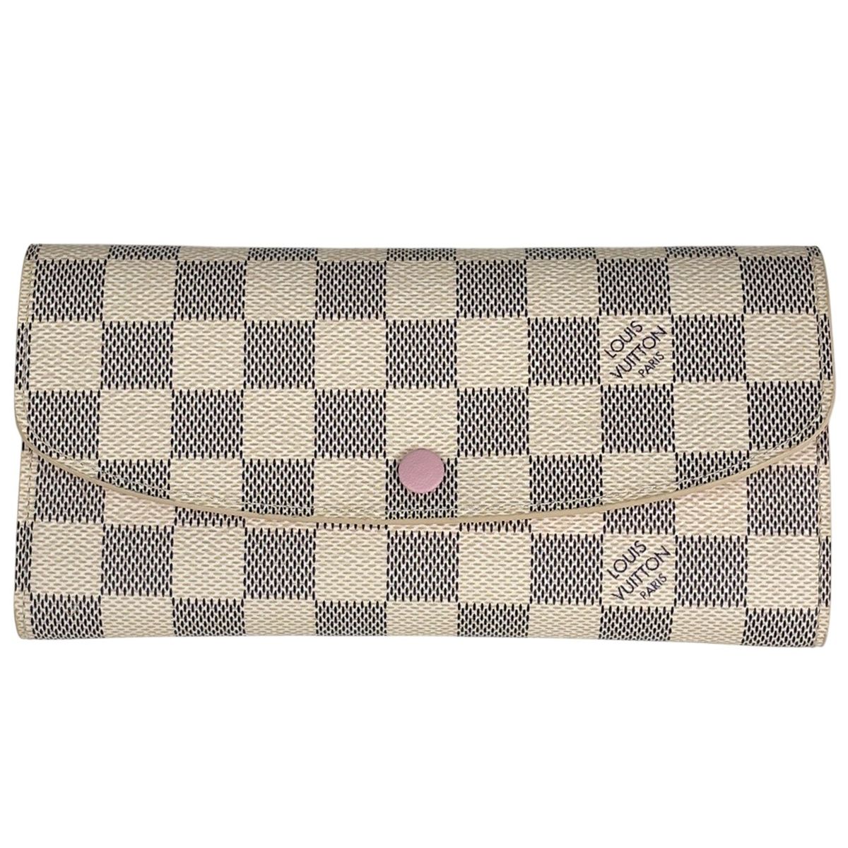 Louis Vuitton Portefeuille Emily Wallet Damier Azur White Rose Ballerine