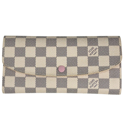 Louis Vuitton Portefeuille Emily Wallet Damier Azur White Rose Ballerine