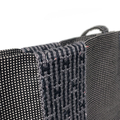 Hermes Her Line Pochette Logo Shoulder Bag Nylon Canvas Gray Black — view 4
