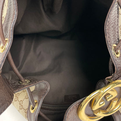 Gucci GG Pattern Shoulder Bag Canvas Beige Brown — view 8