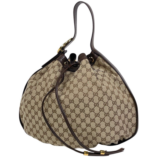 Gucci GG Pattern Shoulder Bag Canvas Beige Brown