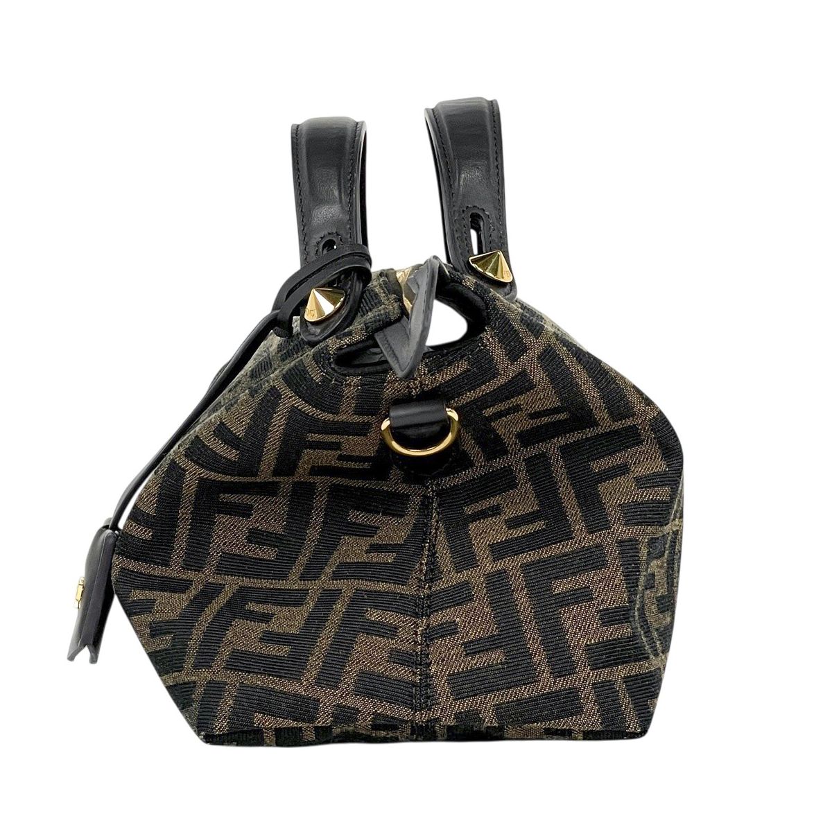 Fendi Visible Zucca Pattern 2-Way Handbag Canvas Brown — view 2