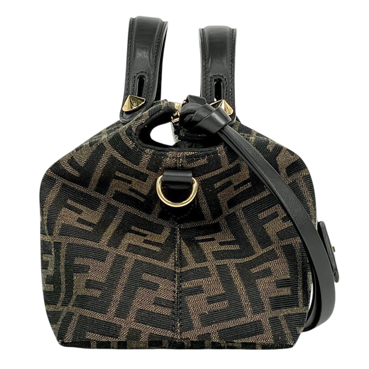 Fendi Visible Zucca Pattern 2-Way Handbag Canvas Brown — view 4