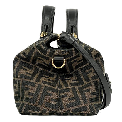 Fendi Visible Zucca Pattern 2-Way Handbag Canvas Brown — view 4