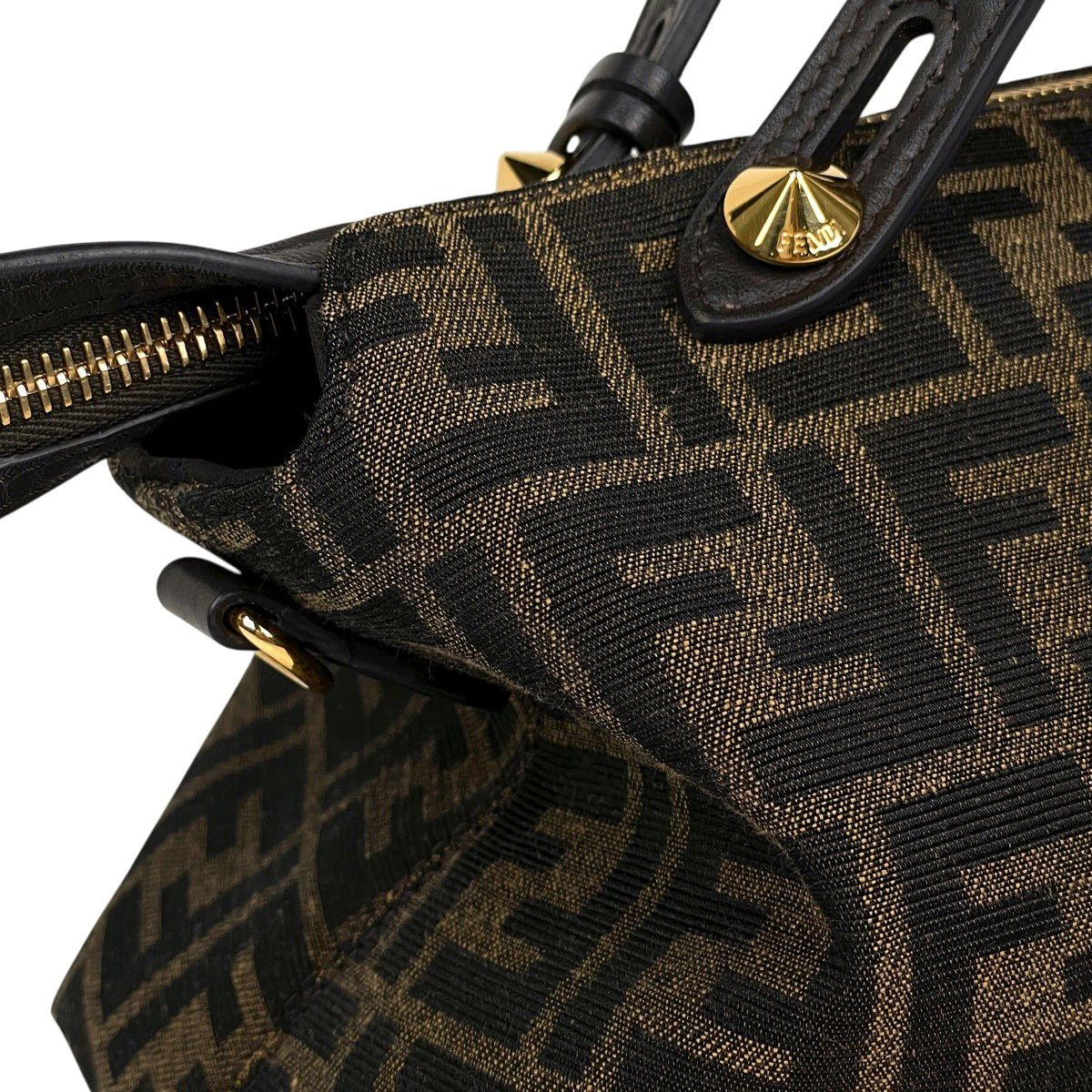 Fendi Visible Zucca Pattern 2-Way Handbag Canvas Brown — view 7