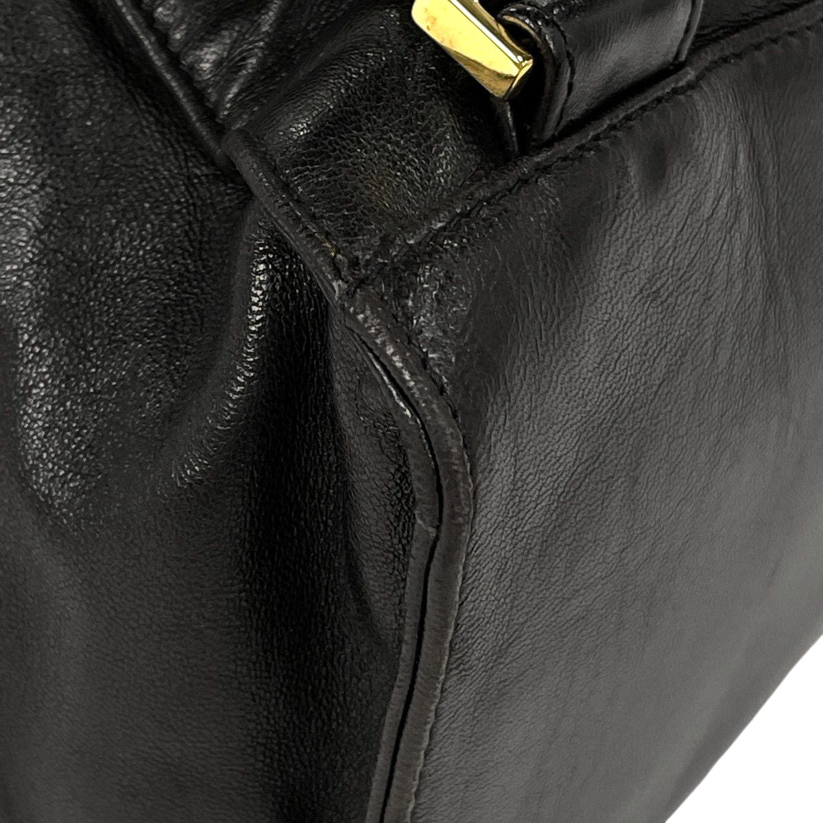 Chanel CC Logo Chain Backpack Leather Black — view 8