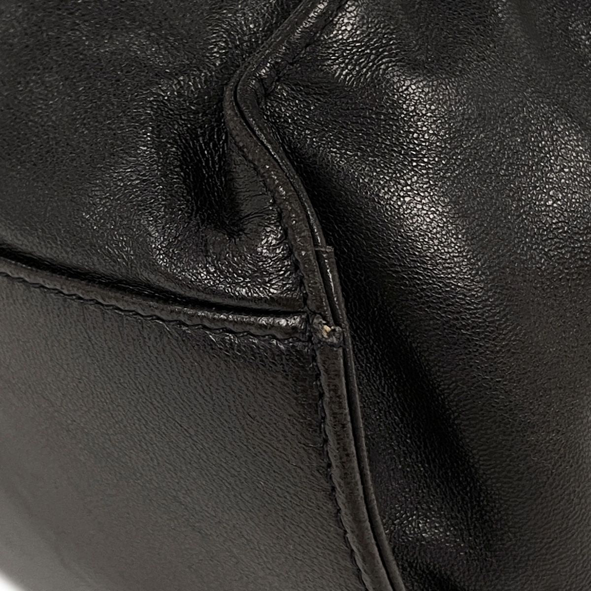 Chanel CC Logo Chain Backpack Leather Black — view 7