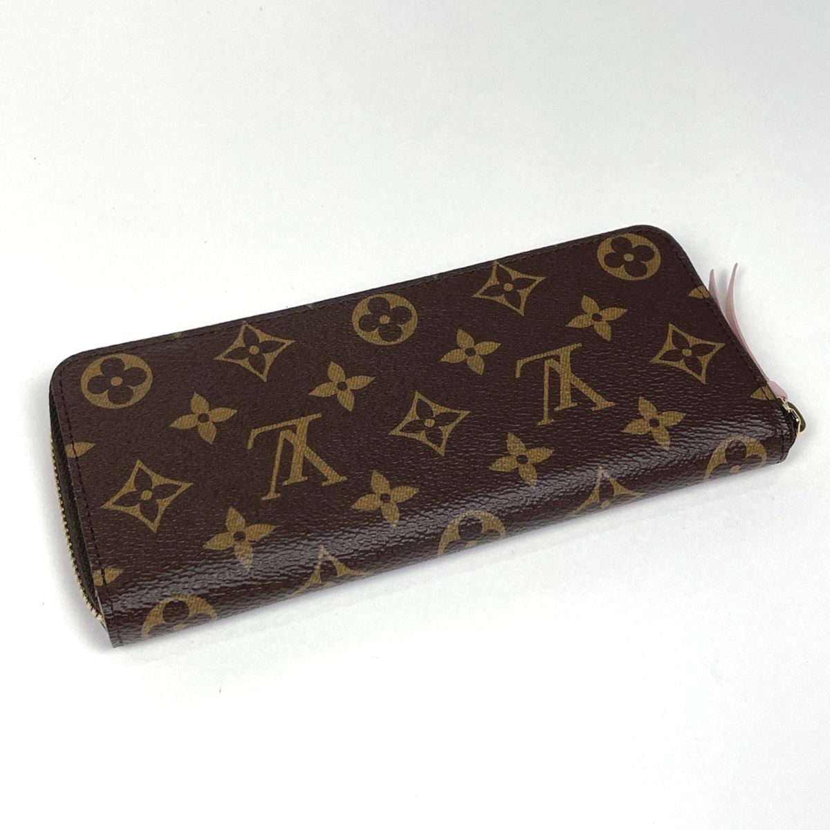 Louis Vuitton Portefeuille Clemence Zip Around Wallet Monogram Brown Rose — view 2