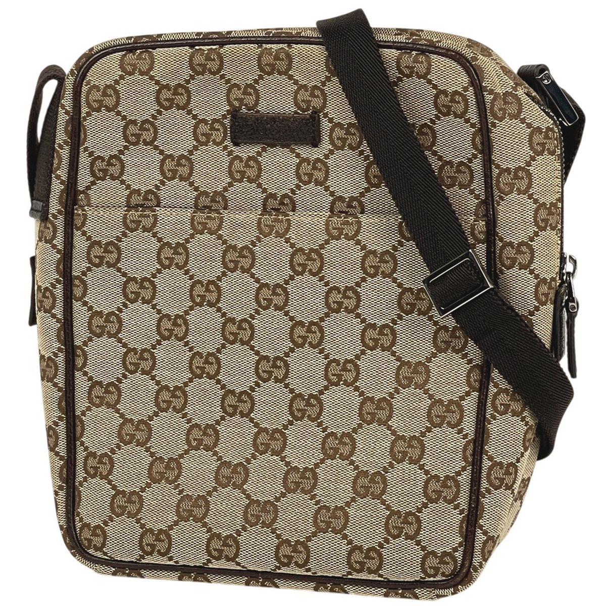 Gucci GG Pattern Shoulder Bag Canvas Brown