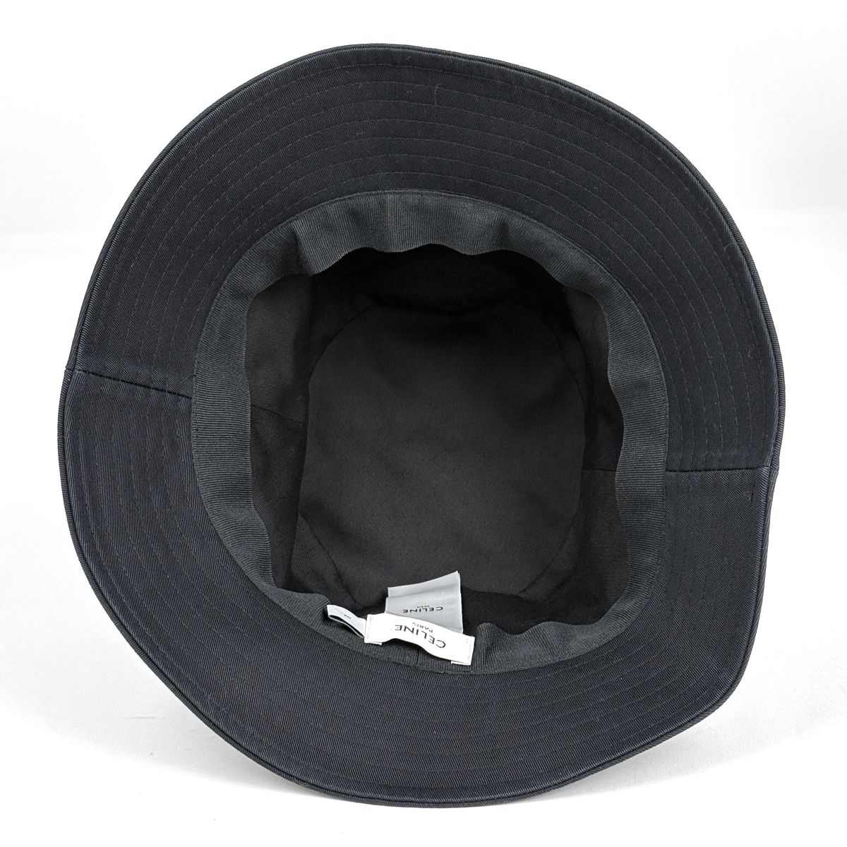 Celine Logo Hat Bucket Hat Cotton Black — view 2