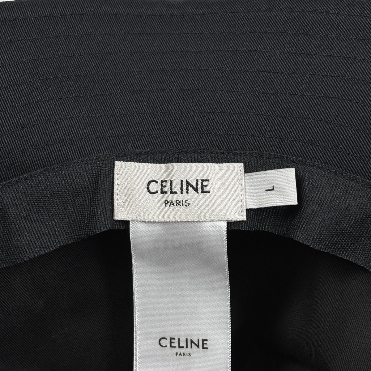 Celine Logo Hat Bucket Hat Cotton Black — view 4