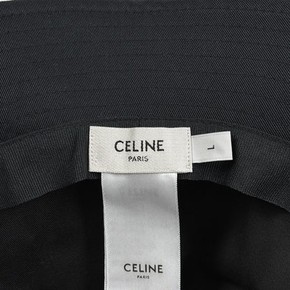 Celine Logo Hat Bucket Hat Cotton Black — view 4