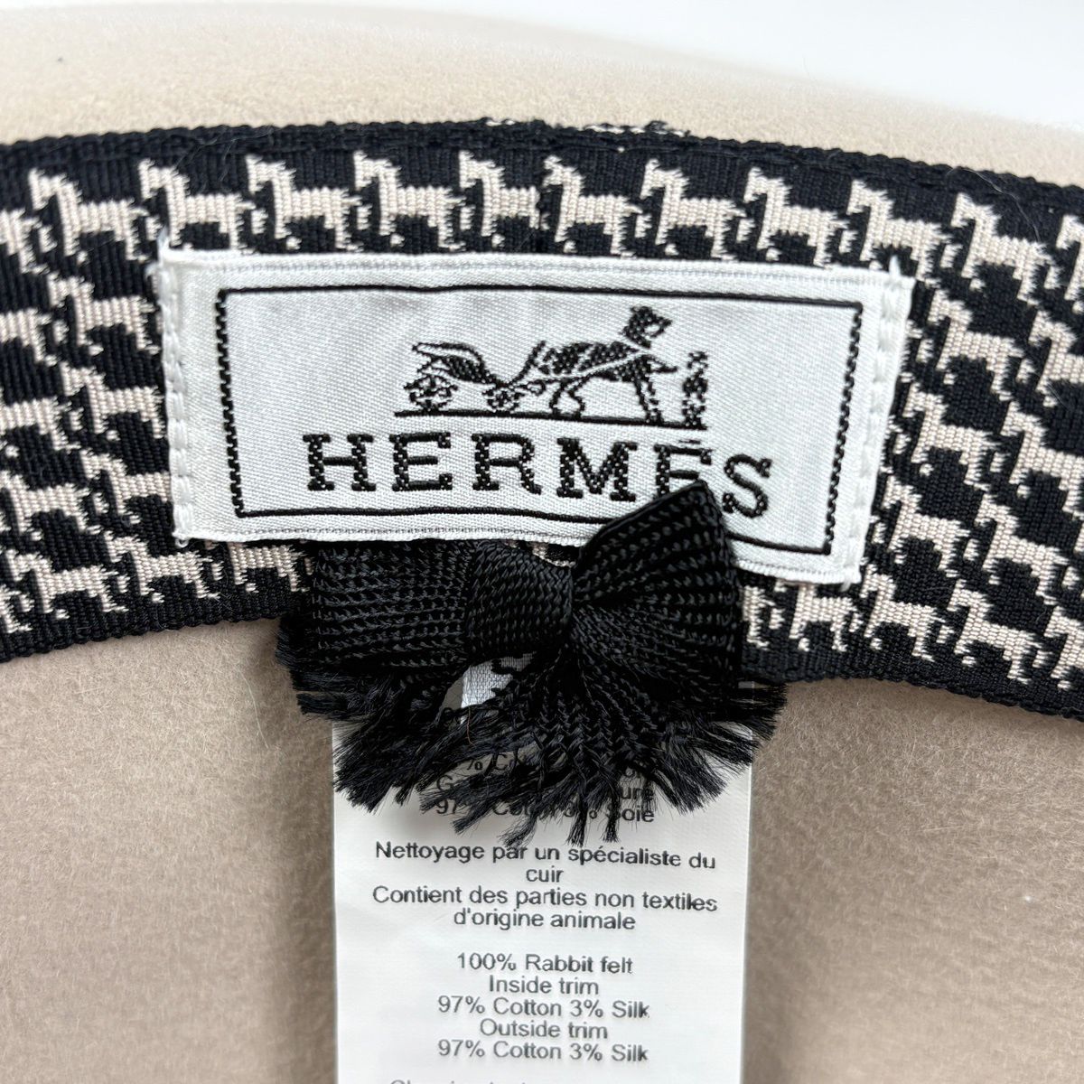 Hermes Felt Hat Rabbit Hat Hair Beige — view 3