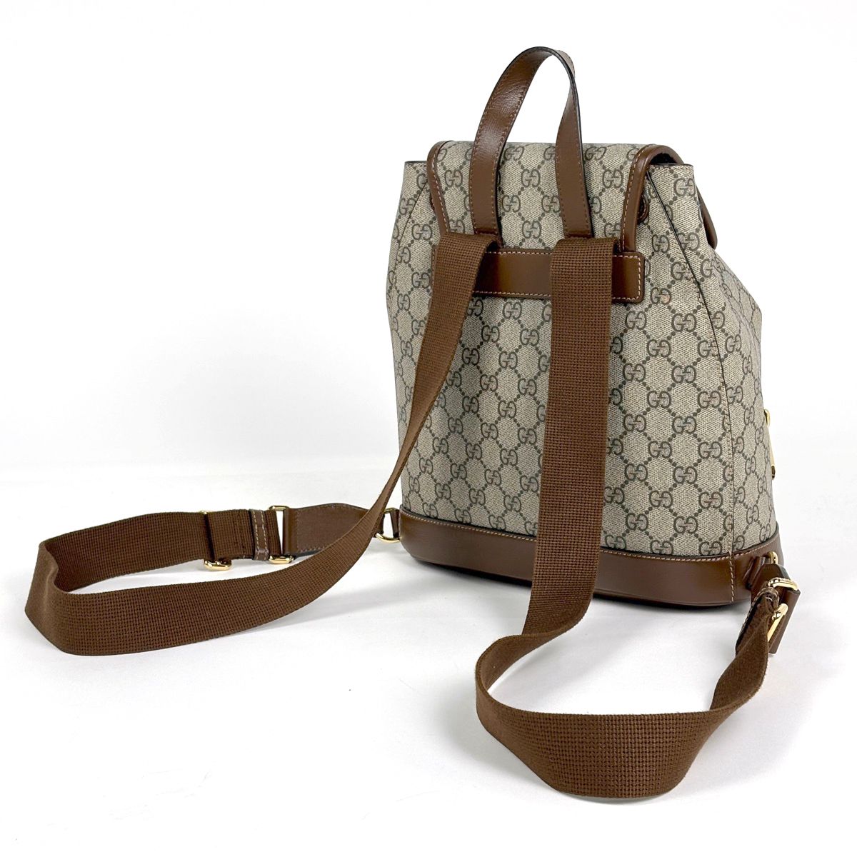 Gucci GG Pattern Backpack Interlocking Supreme Beige Brown — view 2