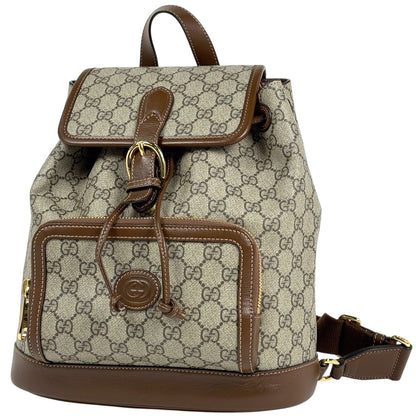 Gucci GG Pattern Backpack Interlocking Supreme Beige Brown
