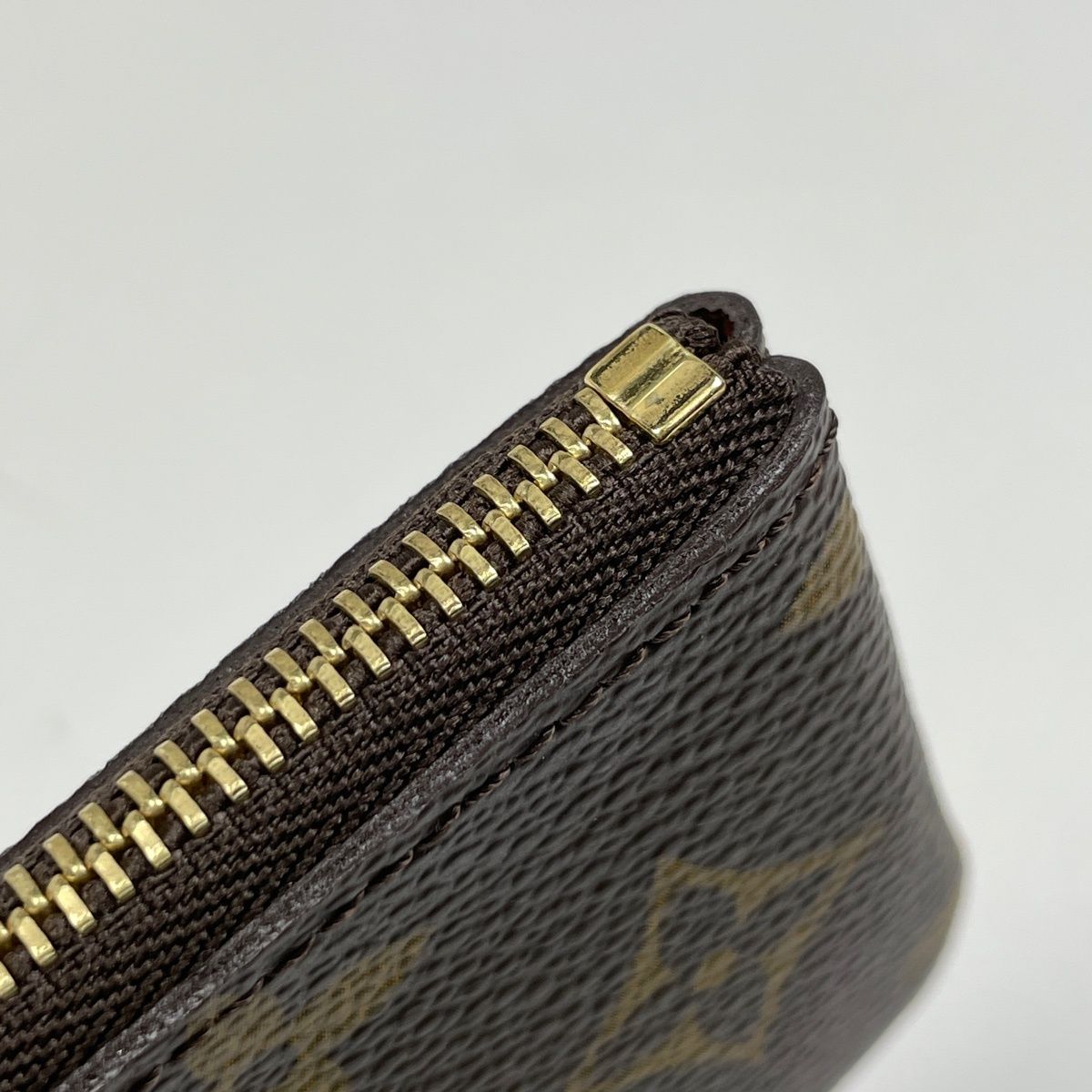 Louis Vuitton Pochette Cles Key Ring Coin Purse Monogram Brown Key Holder — view 4