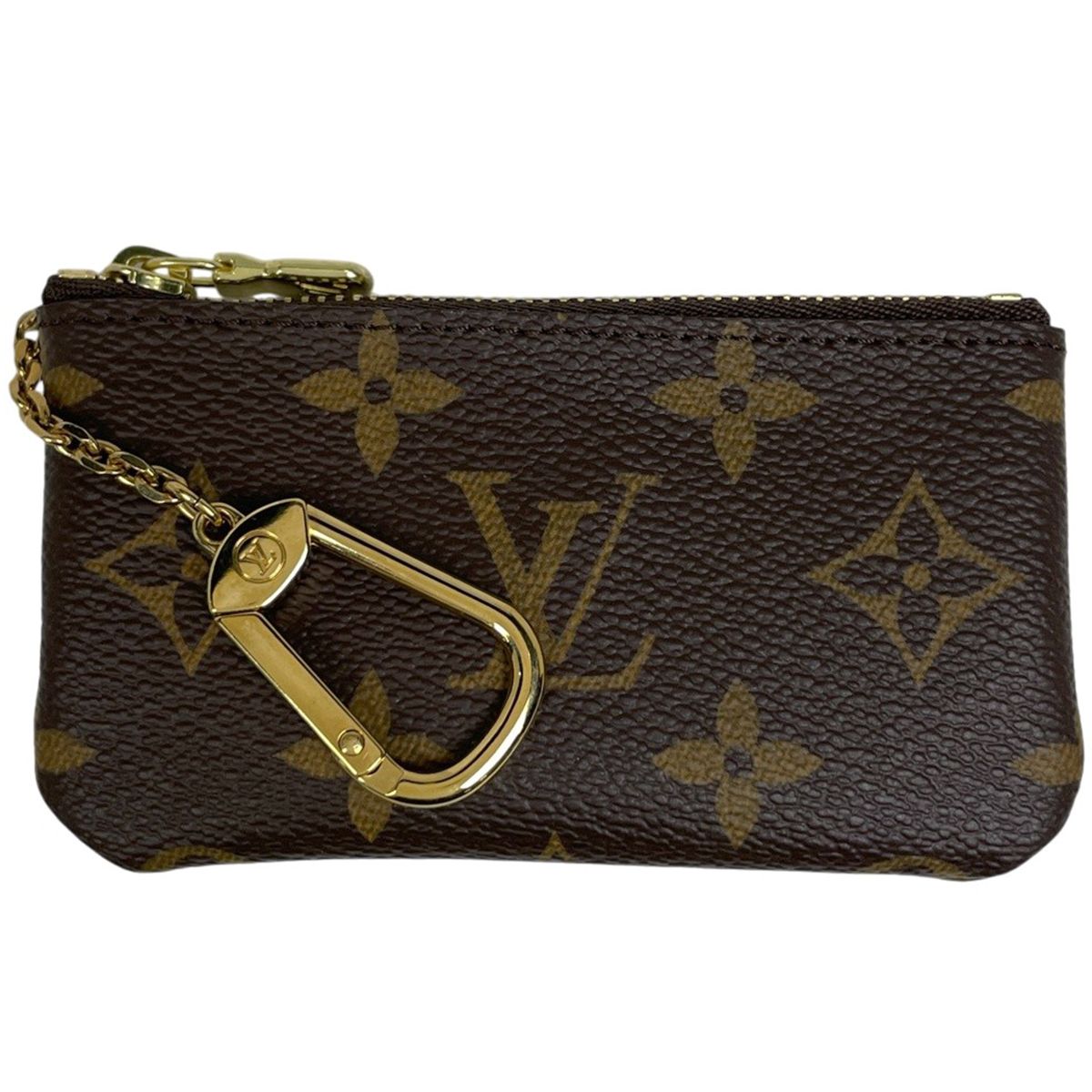 Louis Vuitton Pochette Cles Key Ring Coin Purse Monogram Brown Key Holder