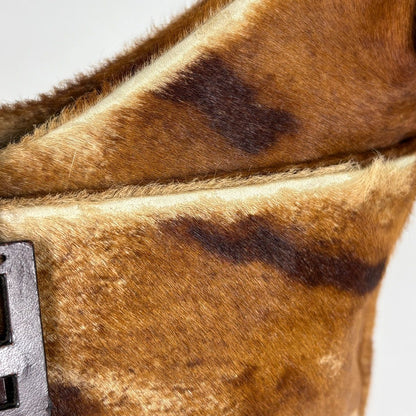 Fendi Zucca Logo Shoulder Bag Calf Hair Brown — view 5