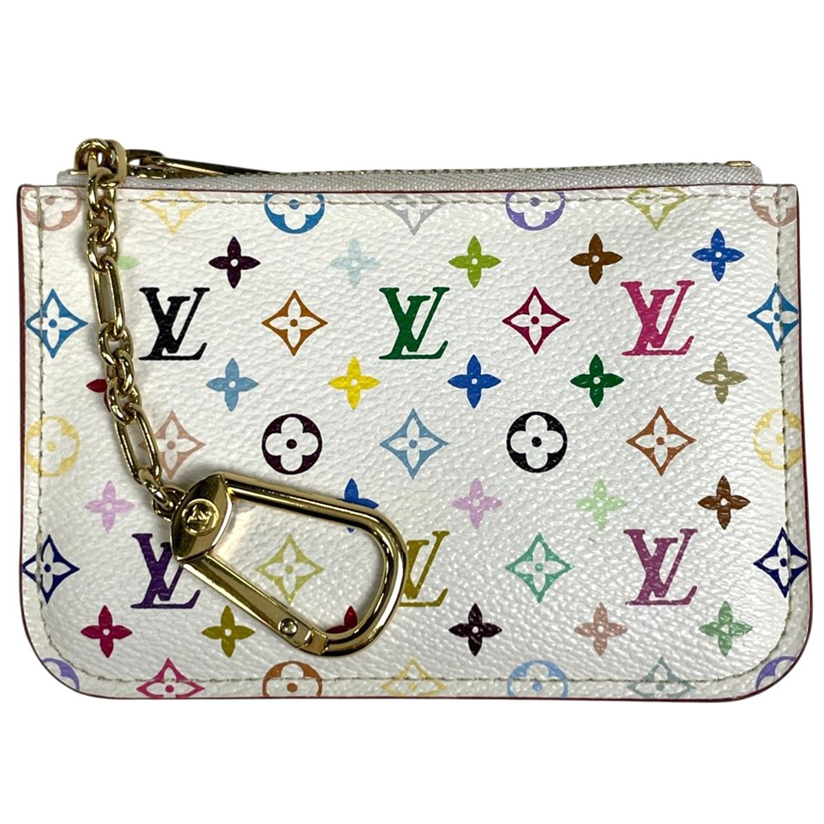 Louis Vuitton Pochette Cles Coin Case Monogram Multicolor Blanc