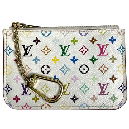 Louis Vuitton Pochette Cles Coin Case Monogram Multicolor Blanc