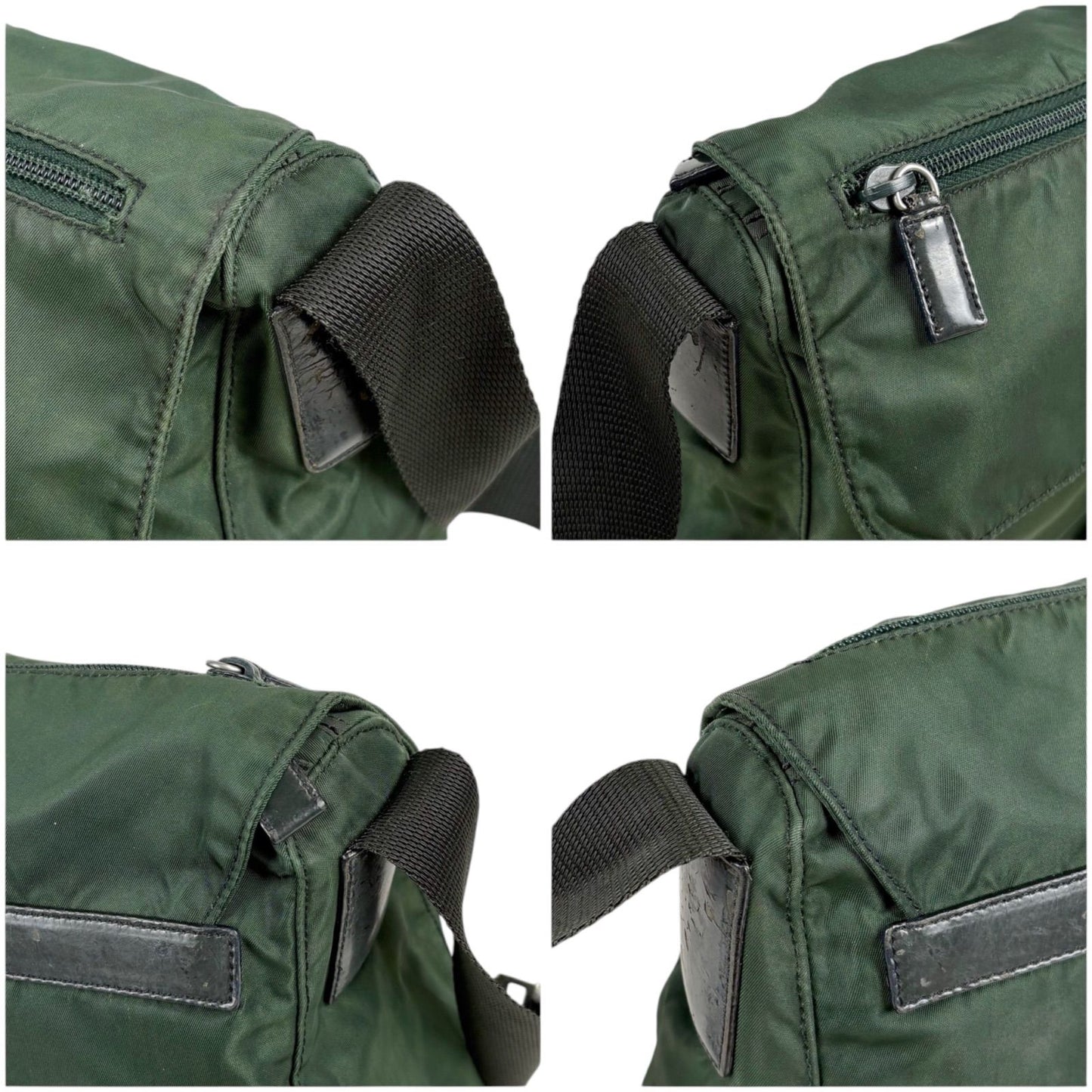 Prada Triangle Logo Shoulder Bag Cross Khaki Tessuto — view 5