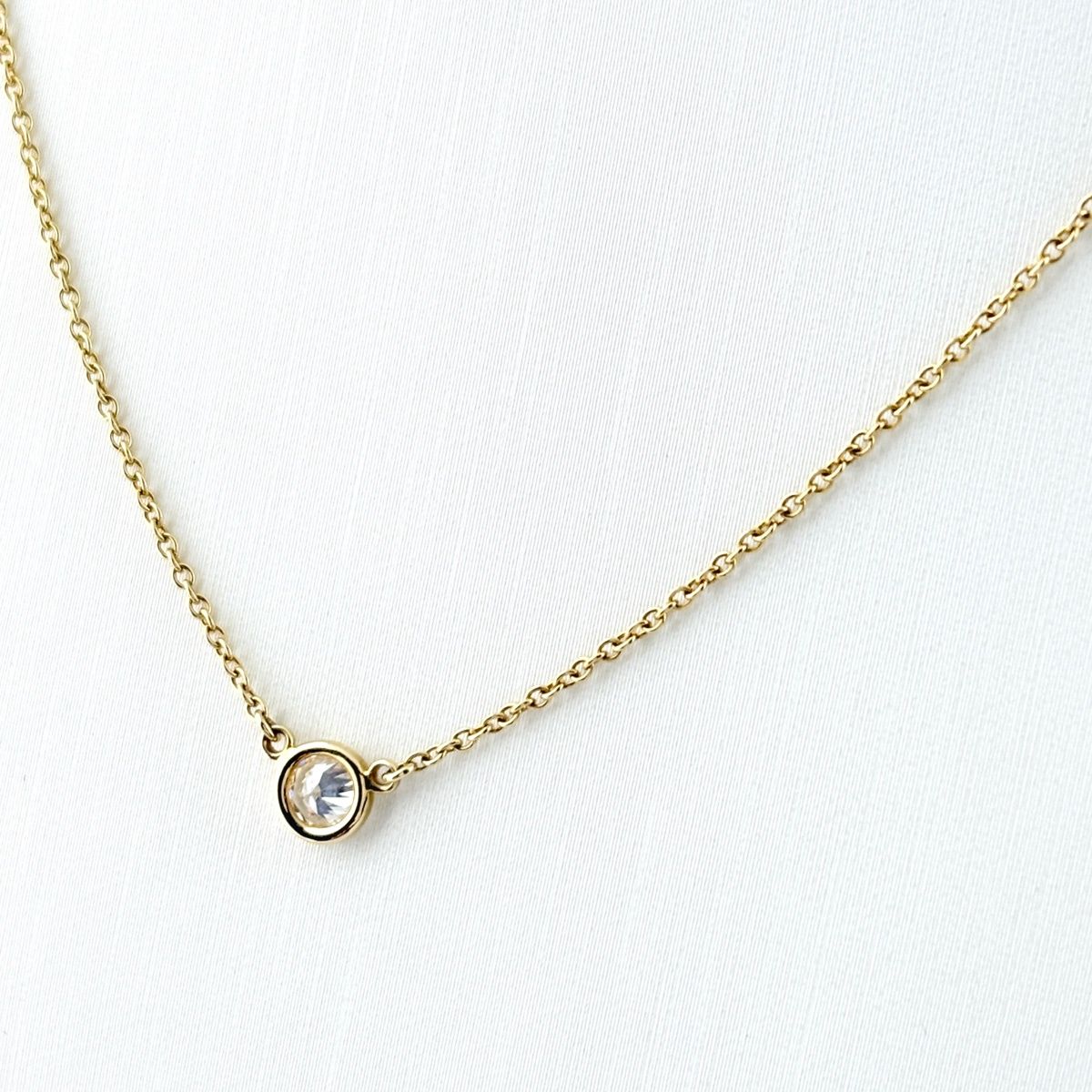 Tiffany & Co by the Yard Necklace YG Yellow Gold Diamond Pendant — view 3