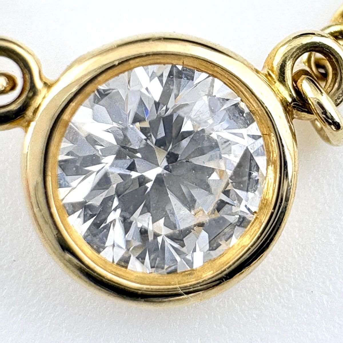 Tiffany & Co by the Yard Necklace YG Yellow Gold Diamond Pendant — view 2
