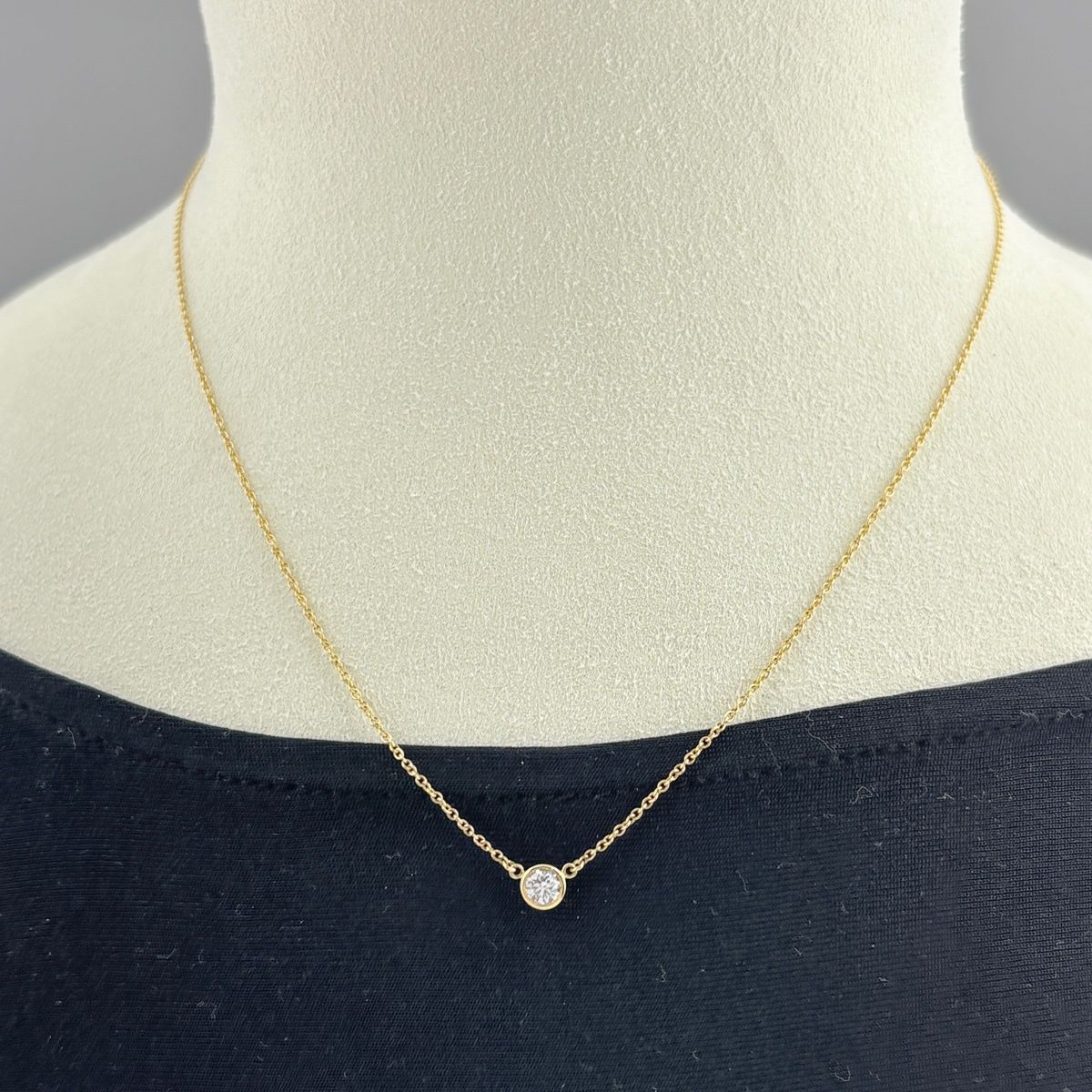 Tiffany & Co by the Yard Necklace YG Yellow Gold Diamond Pendant — view 4