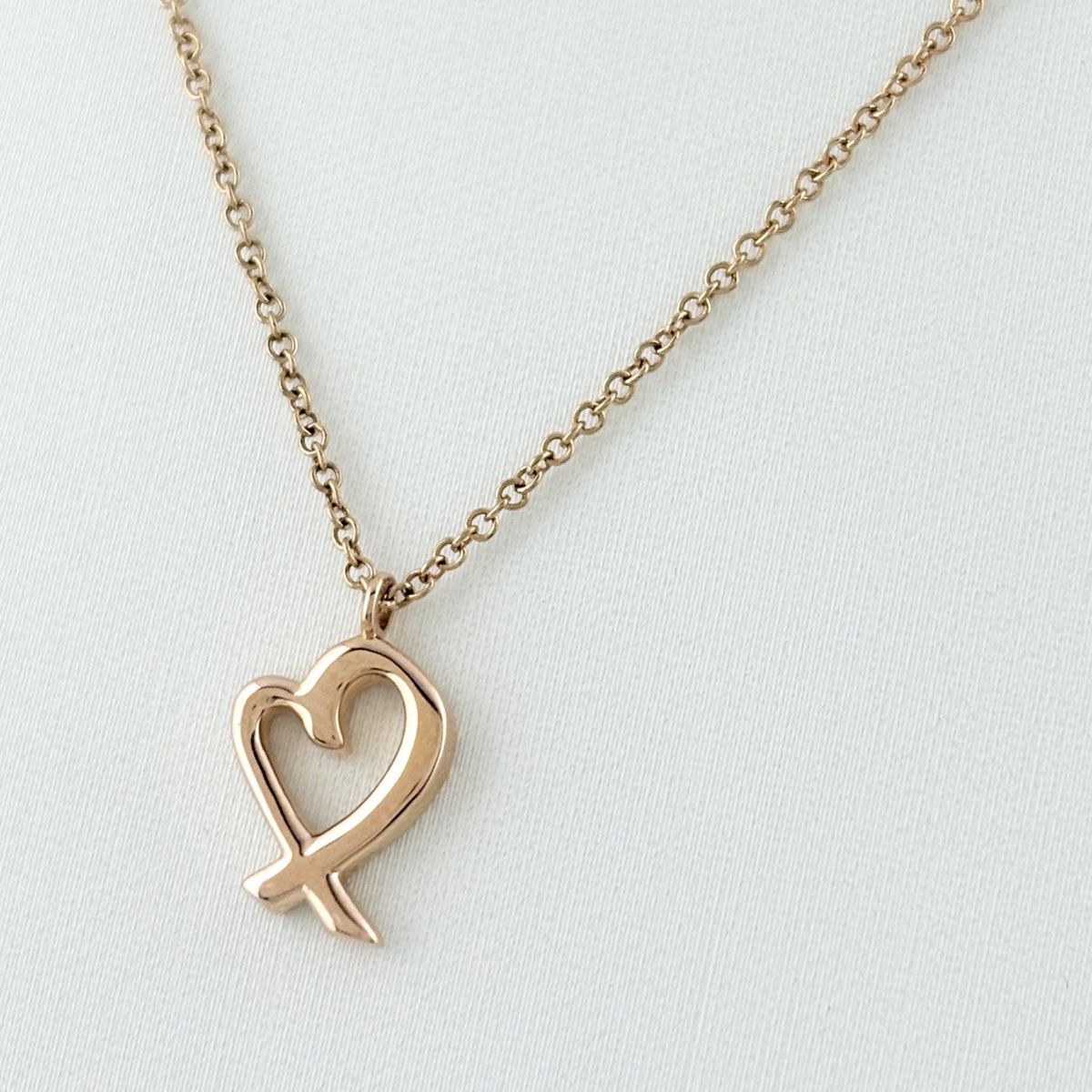 Tiffany & Co Loving Heart Diamond Necklace Pink Gold Pendant Pave Paloma Picasso — view 3