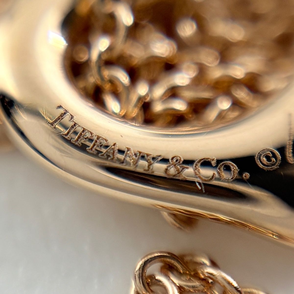 Tiffany & Co Open Heart Mini Necklace PG Pink Gold Pendant Elsa Peretti — view 9