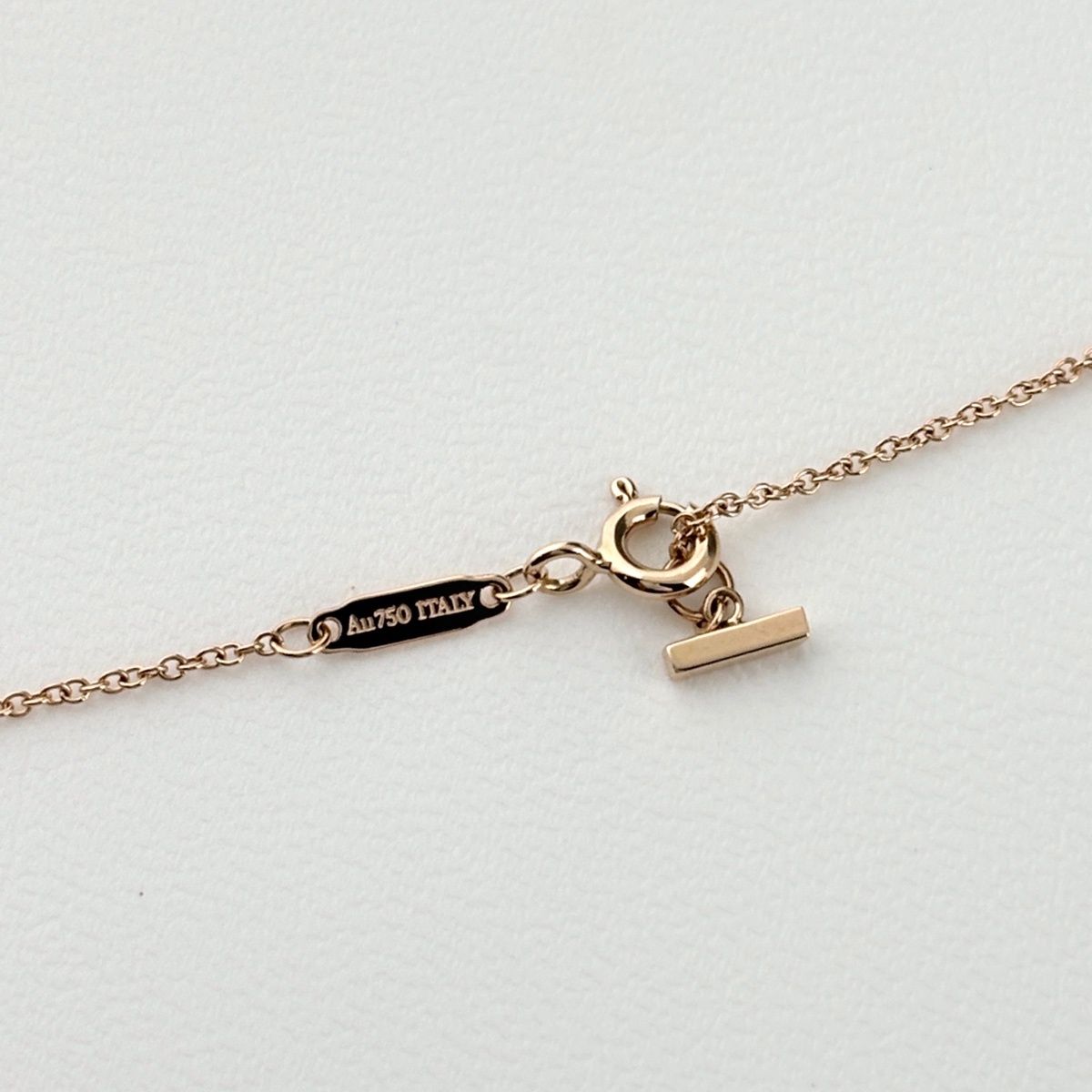 Tiffany & Co T Smile Diamond Mini Necklace PG Pink Gold Pendant Melee — view 5