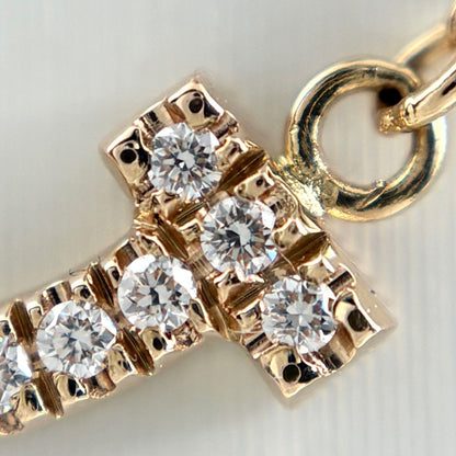 Tiffany & Co T Smile Diamond Mini Necklace PG Pink Gold Pendant Melee — view 2