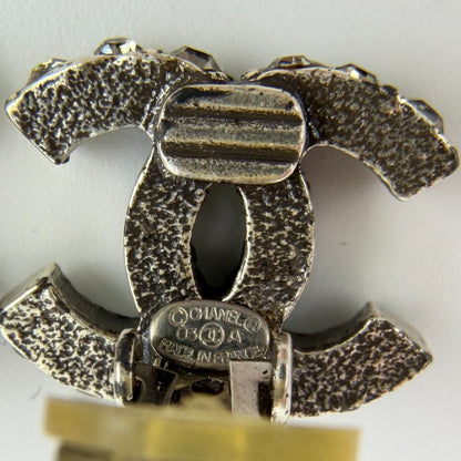 Chanel CC Logo Earrings Silver Vintage — view 5