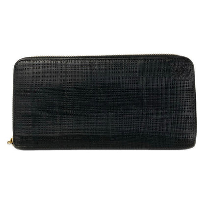 Loewe Wallet Black Zip Around Embossed Leather