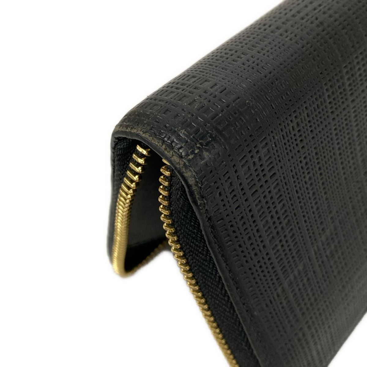 Loewe Wallet Black Zip Around Embossed Leather — view 9
