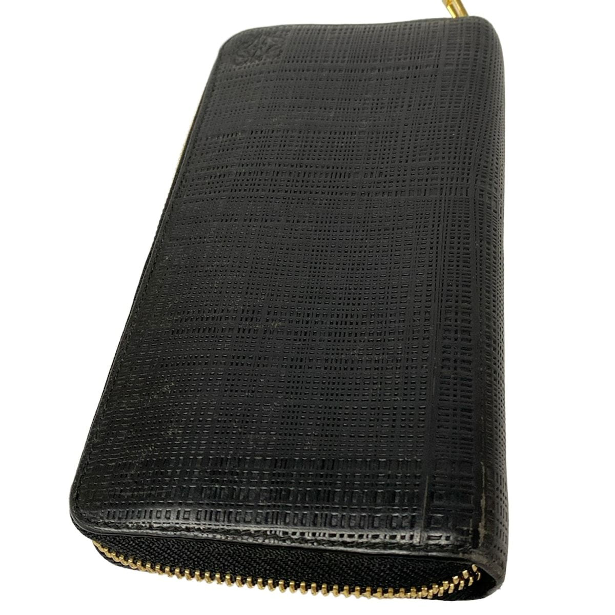 Loewe Wallet Black Zip Around Embossed Leather — view 7