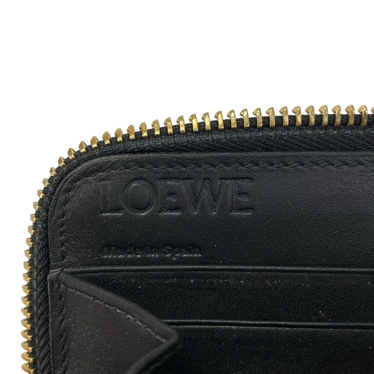 Loewe Wallet Black Zip Around Embossed Leather — view 4