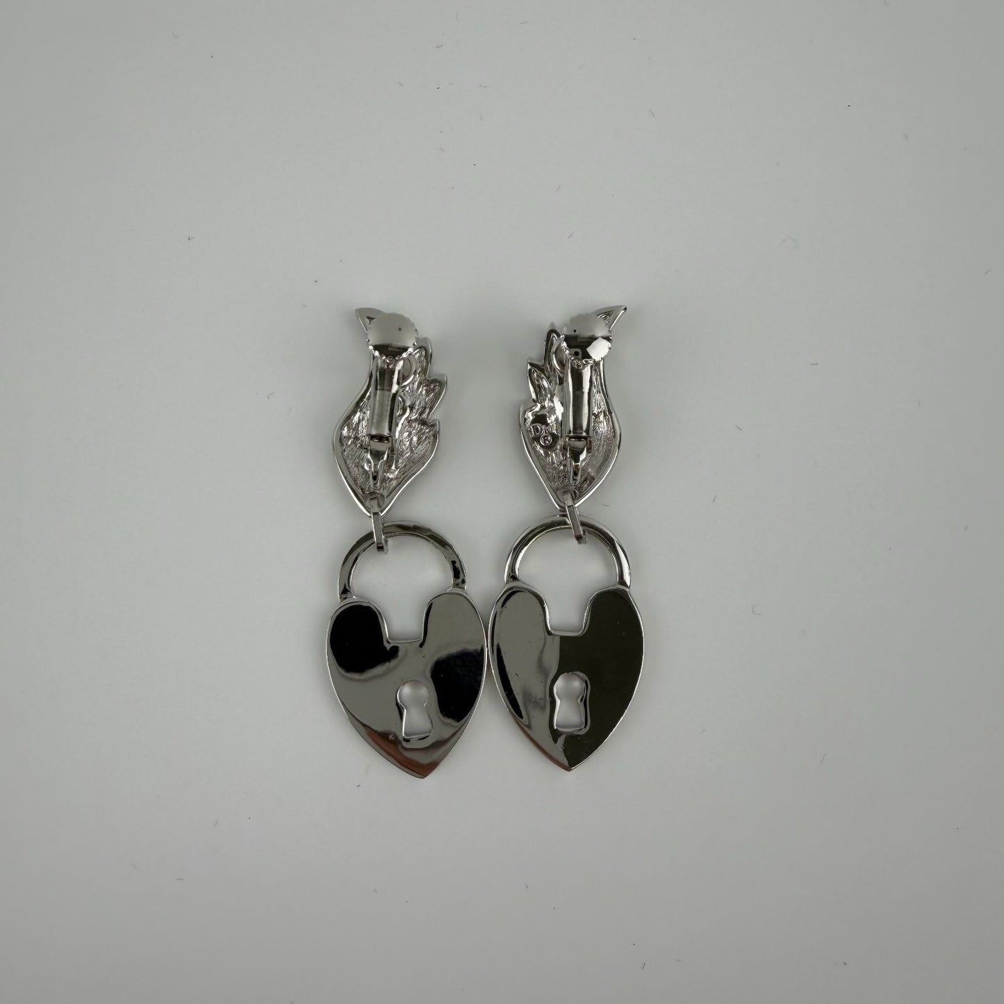 Dior Earrings Silver Feather Cadena Motif Vintage — view 2
