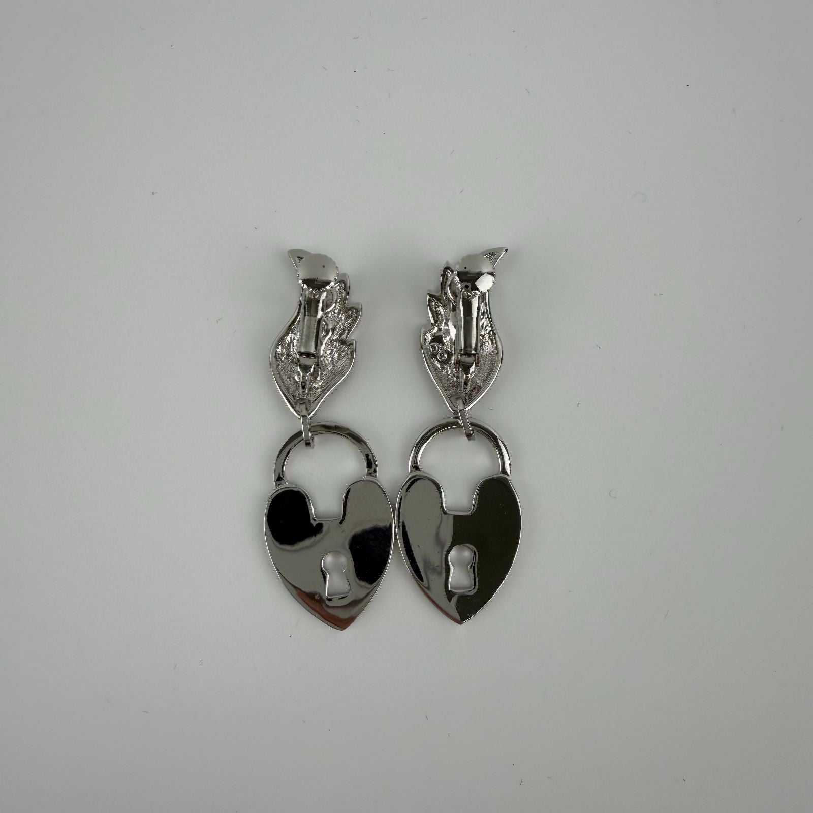 Dior Earrings Silver Feather Cadena Motif Vintage — view 2