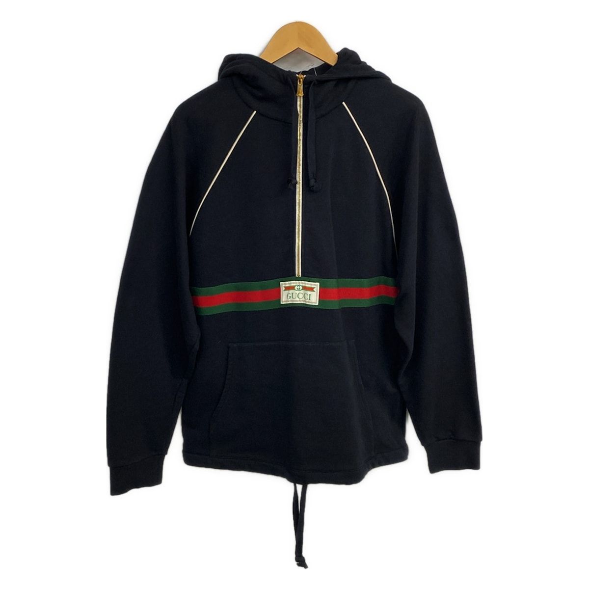 Gucci Hoodie S Black Green Red White Half Zip Spring